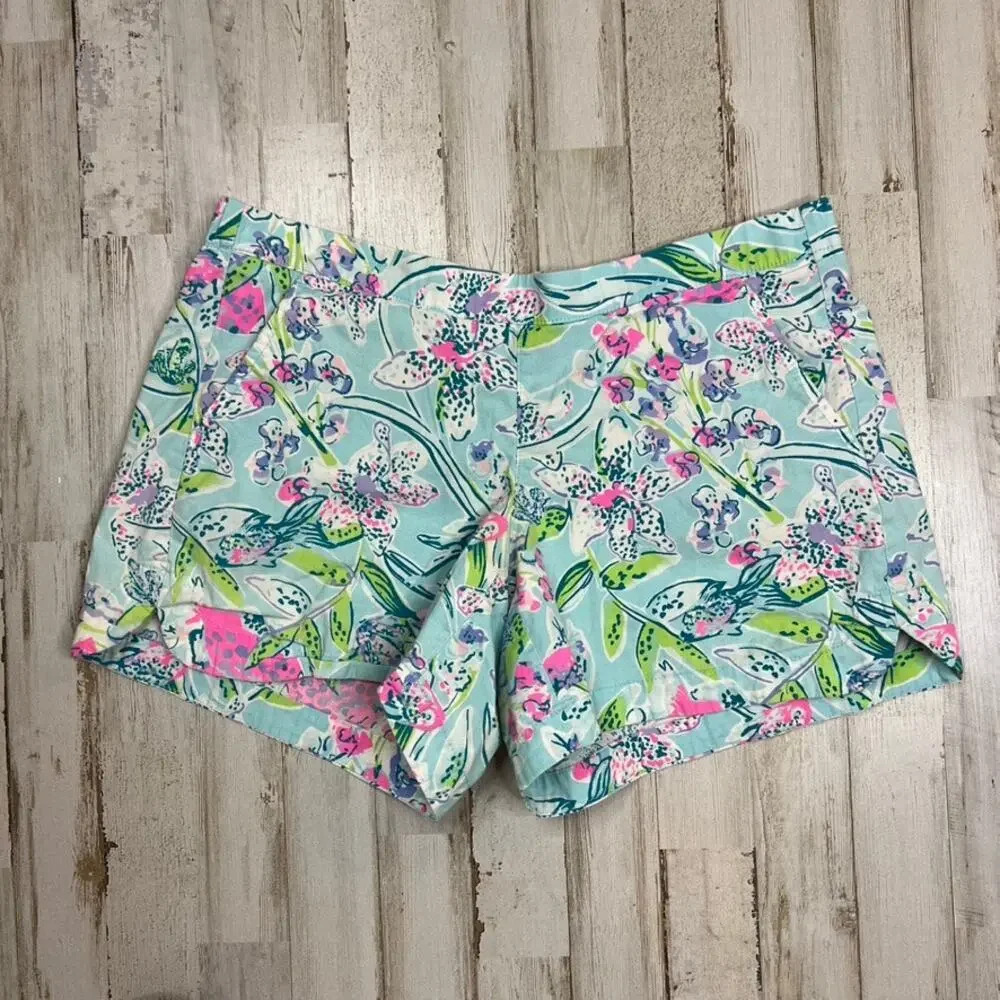Lilly Pulitzer Ocean View Pull‎ On Shorts Women’s Small Multicolor Floral Casual